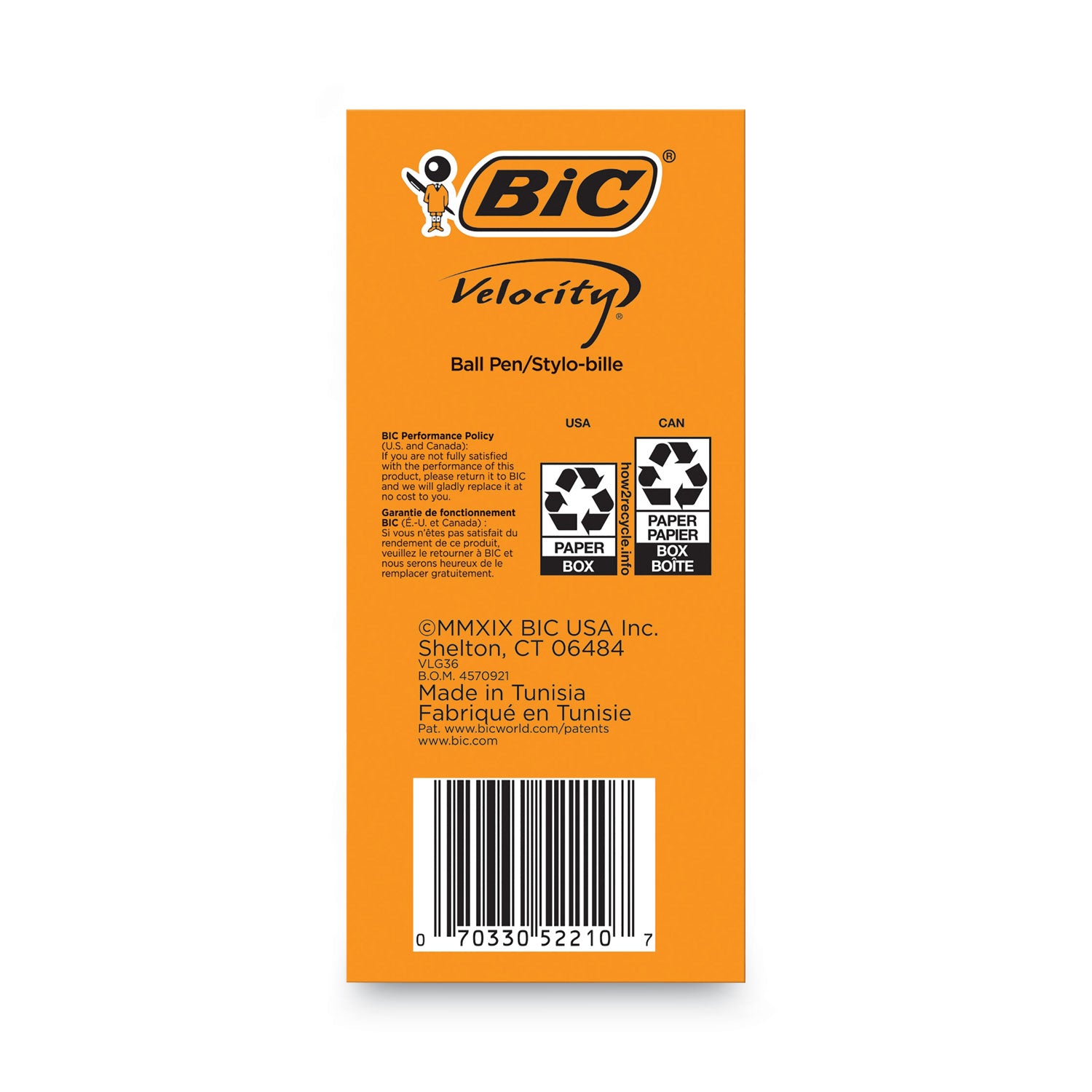 BIC® Velocity Easy Glide Ballpoint Pen Value Pack, Retractable, Medium 1 mm, Black Ink, Black Barrel, 36/Pack