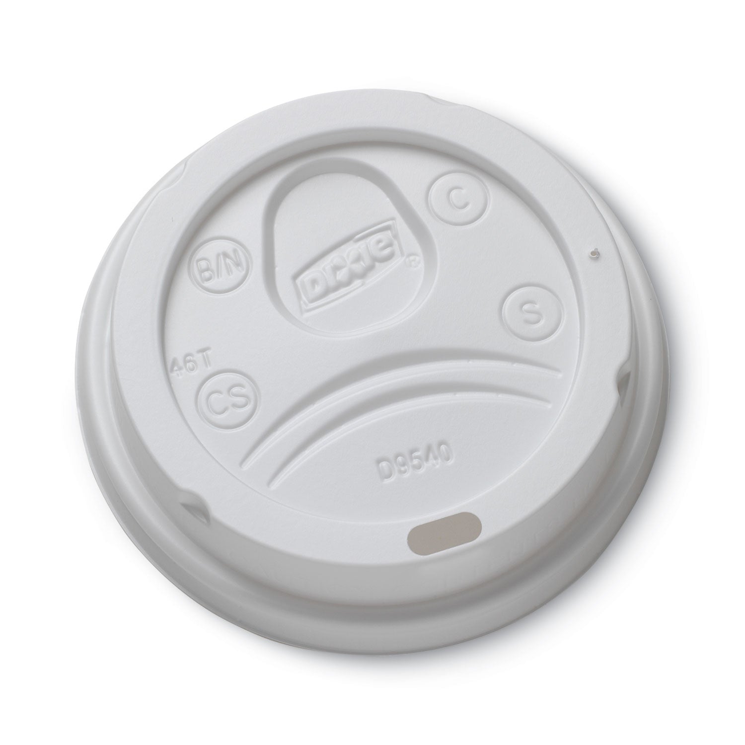 Sip-Through Dome Hot Drink Lids, Fits 10 oz Cups, White, 100/Pack