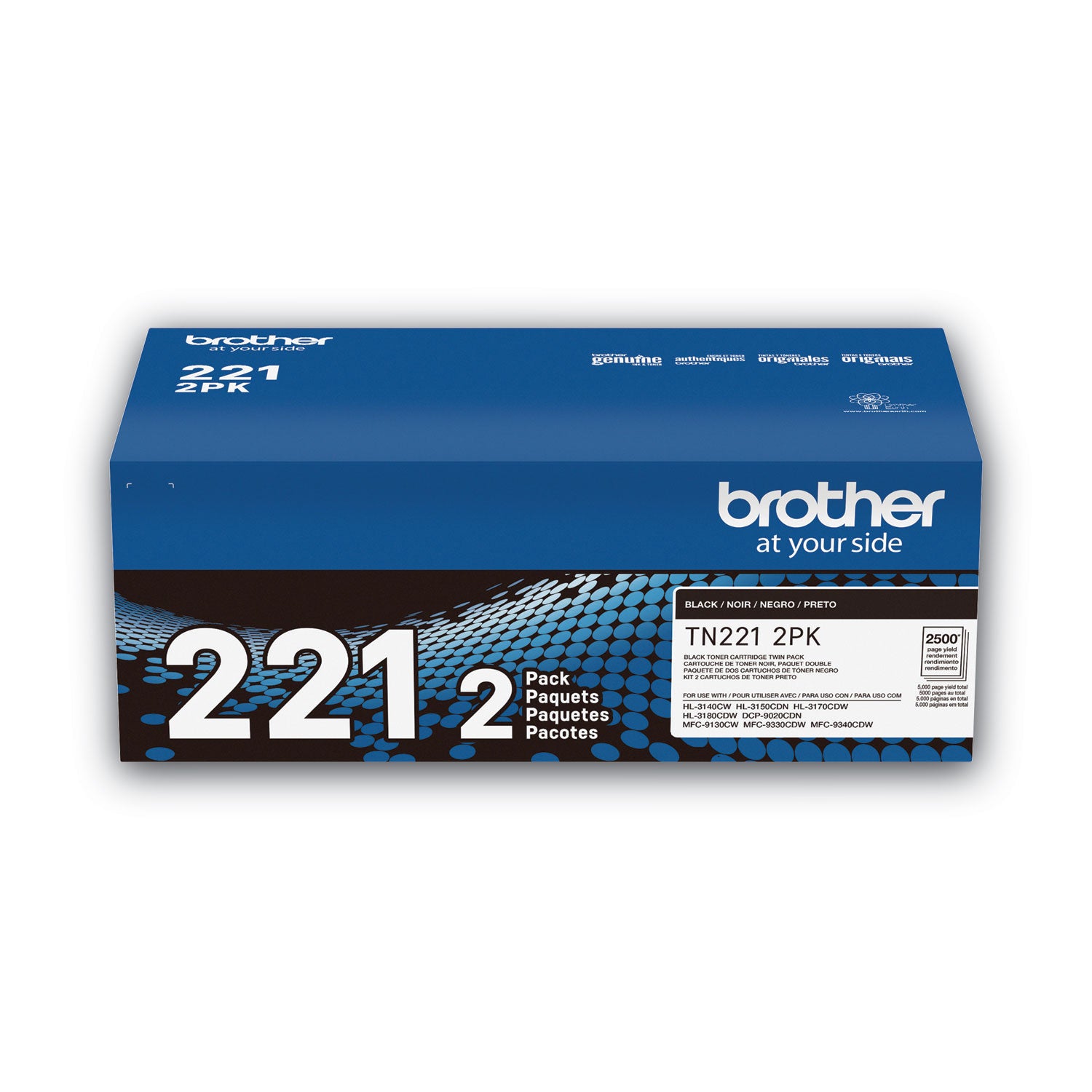 TN2212PK Toner, 2,500 Page-Yield, Black, 2/Pack