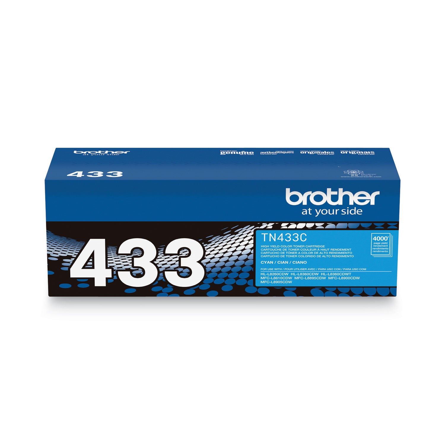 Brother TN433C High-Yield Toner, 4,000 Page-Yield, Cyan