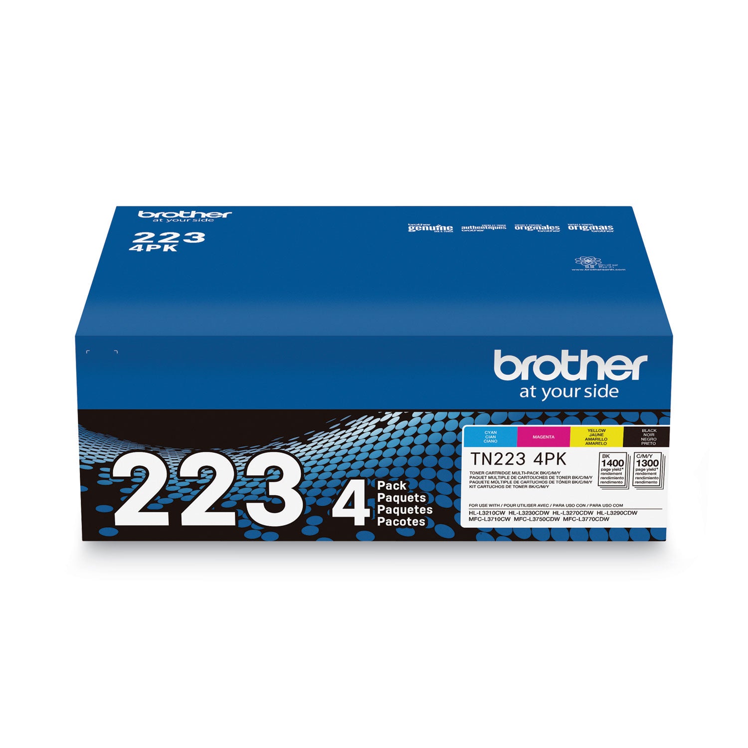 Brother TN2234PK Toner, 1,400/1,300 Page-Yield, Black/Cyan/Magenta/Yellow