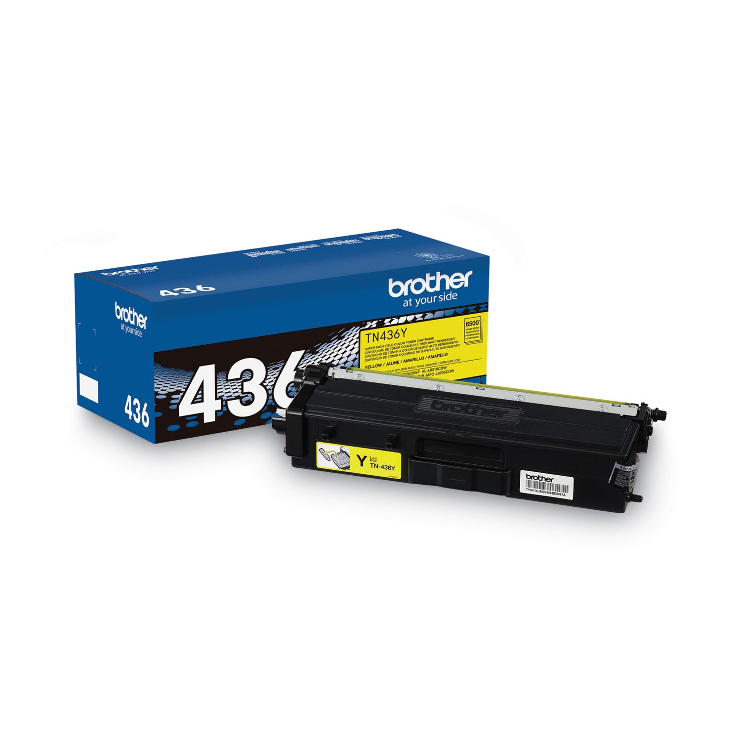 TN436Y Super High-Yield Toner, 6,500 Page-Yield, Yellow