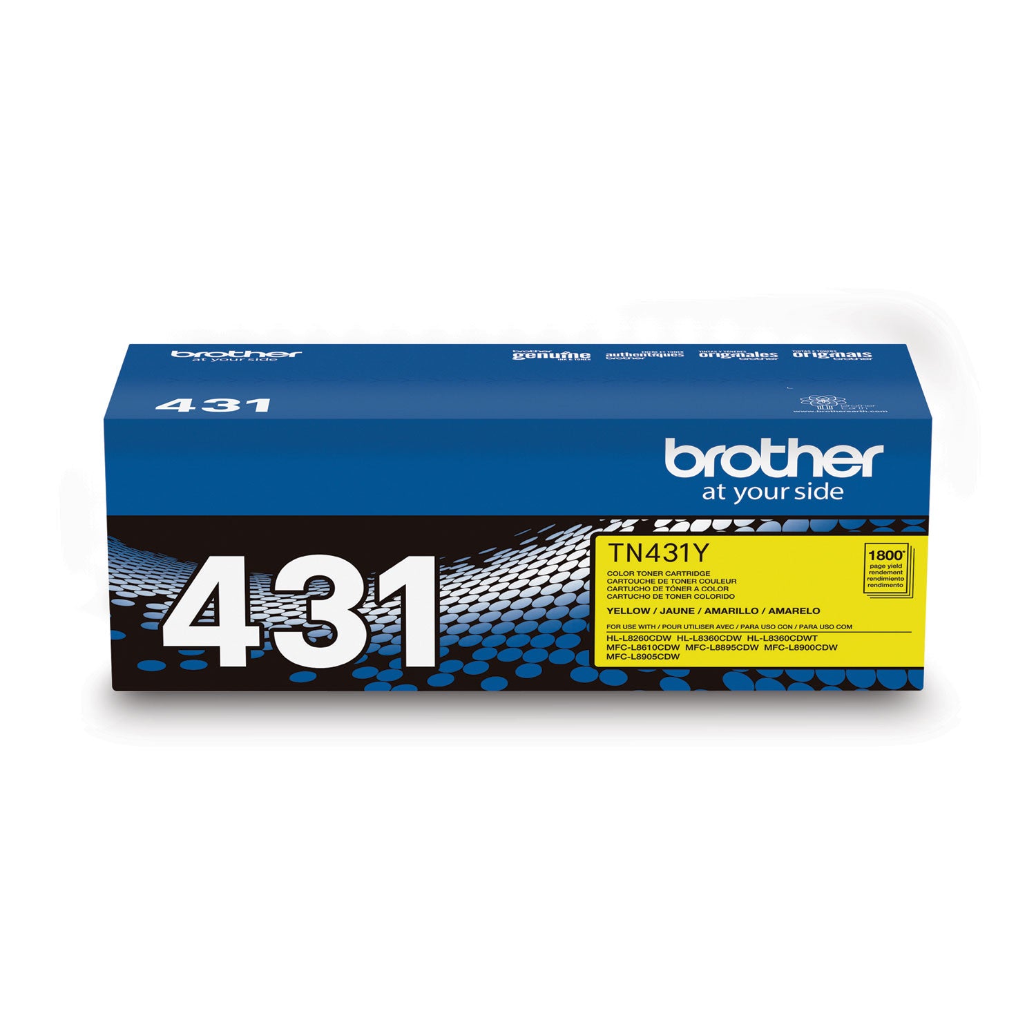 Brother TN431Y Toner, 1,800 Page-Yield, Yellow