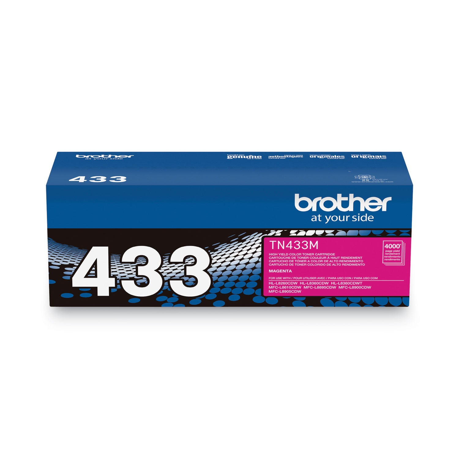 Brother TN433M High-Yield Toner, 4,000 Page-Yield, Magenta