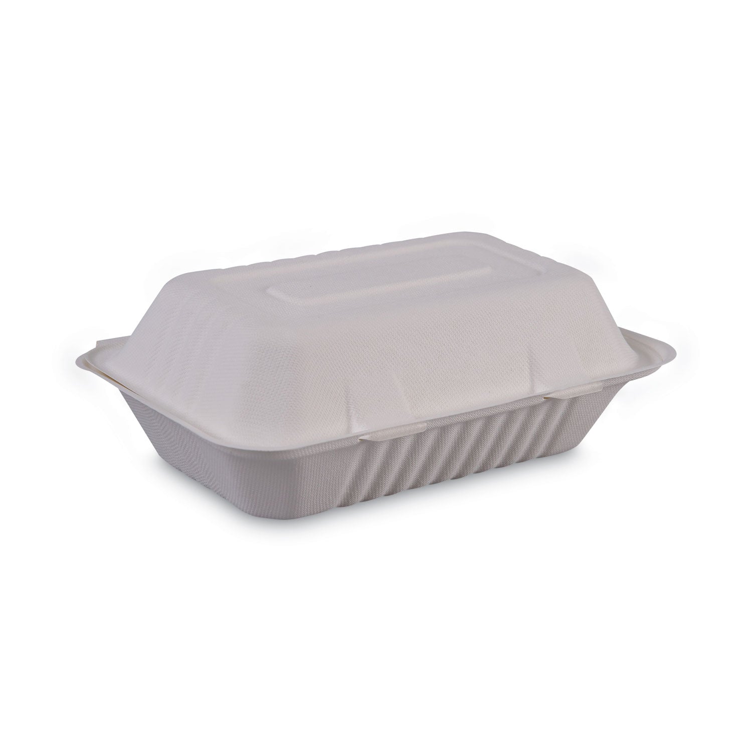 Bagasse Food Containers, Hinged-Lid, 1-Compartment 9 x 6 x 3.19, White, Sugarcane, 125/Sleeve, 2 Sleeves/Carton Boardwalk® Flipcost