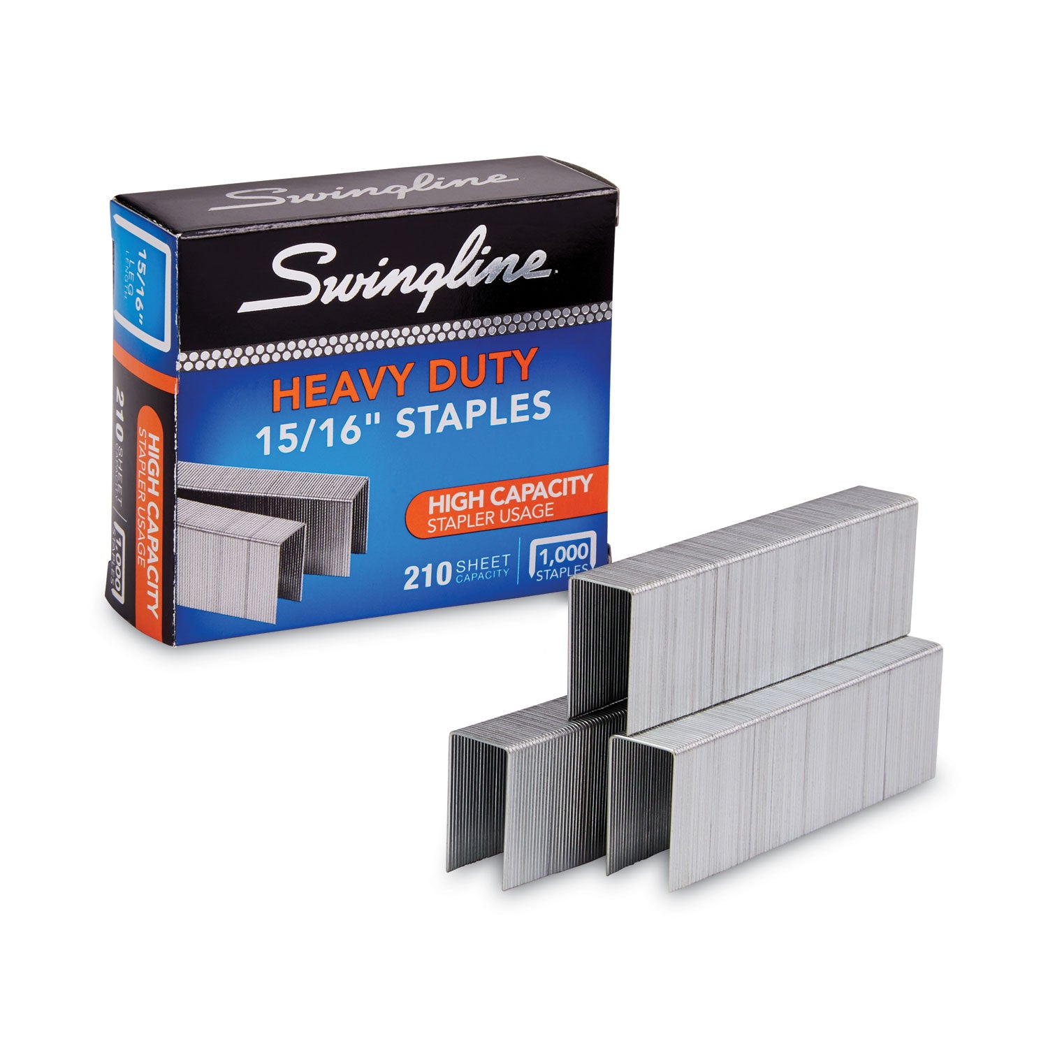 Swingline® S.F. 13 Heavy-Duty Staples, 0.94" Leg, 0.5" Crown, Steel, 1,000/Box