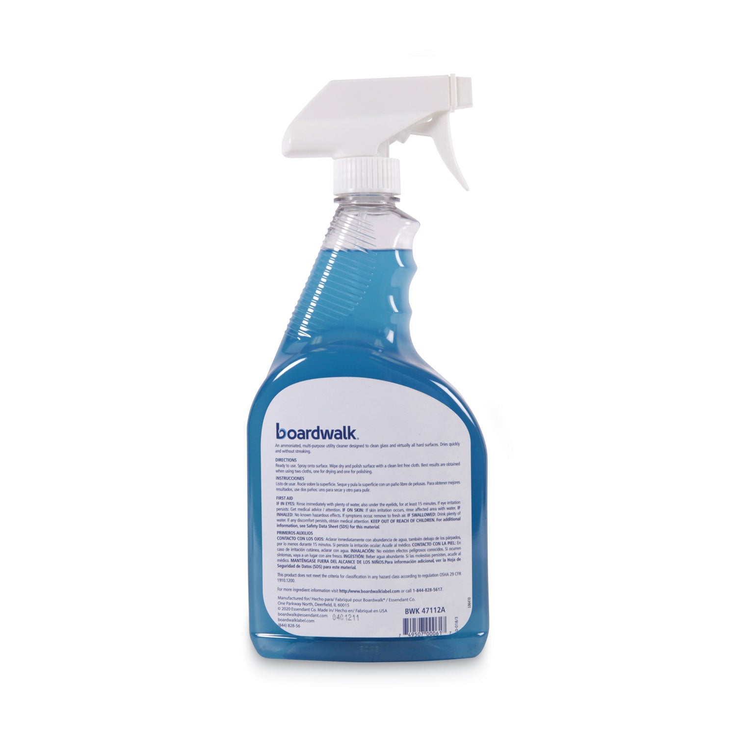 Boardwalk® Industrial Strength Glass Cleaner with Ammonia, 32 oz Trigger Spray Bottle