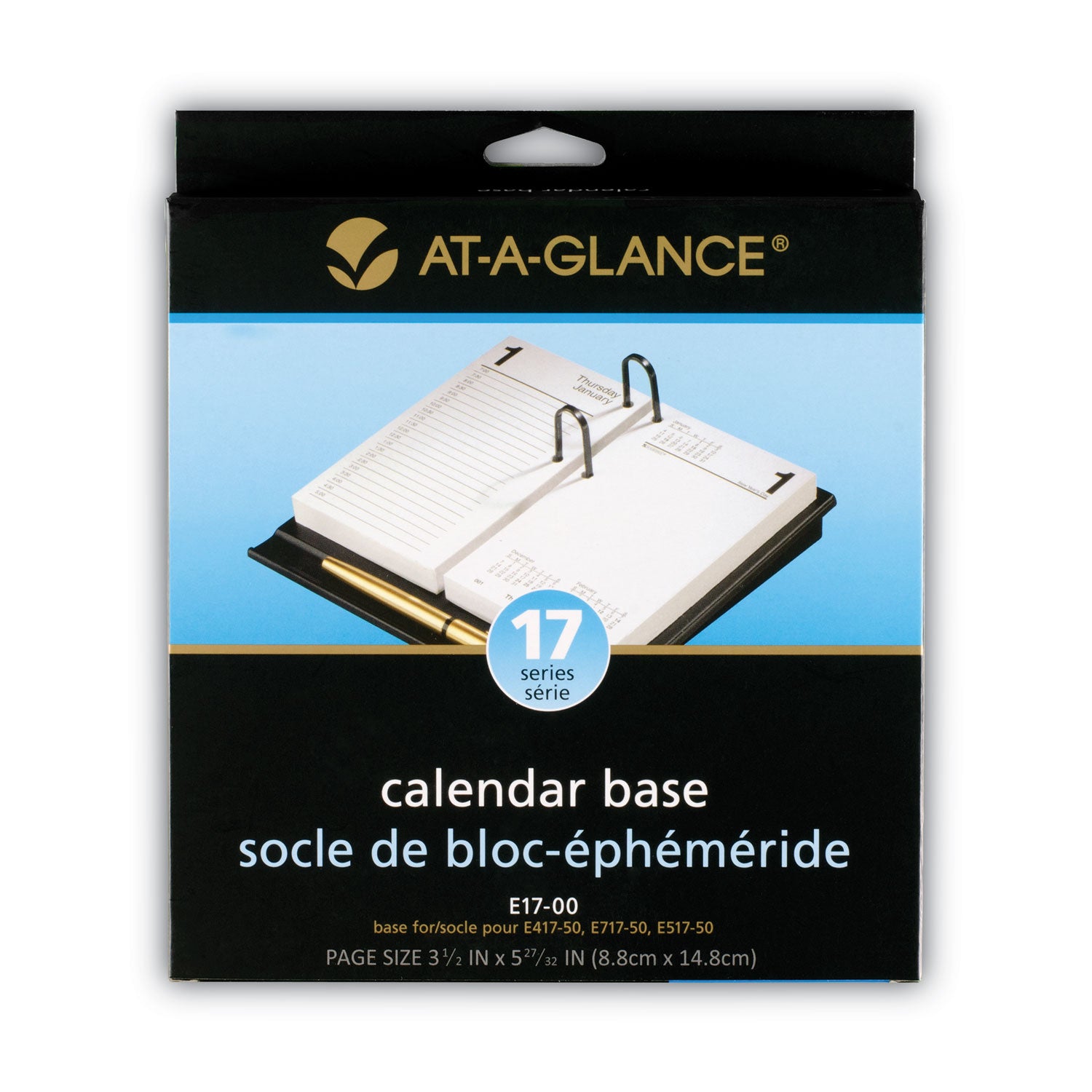 AT-A-GLANCE® Desk Calendar Base for Loose-Leaf Refill, 3.5 x 6, Black