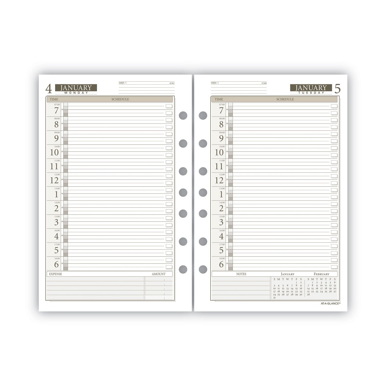 1-Page-Per-Day Planner Refills, 8.5 x 5.5, White Sheets, 12-Month (Jan to Dec): 2024 Flipcost Flipcost