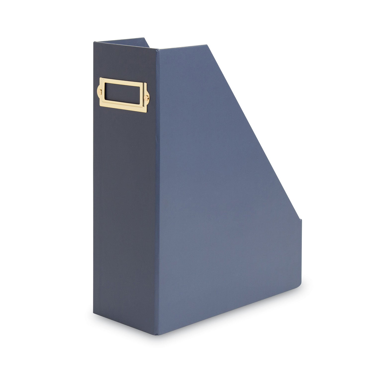 U Brands Four-Piece Desk Organization Kit, Magazine Holder/Paper Tray/Pencil Cup/Storage Bin, Chipboard, Navy