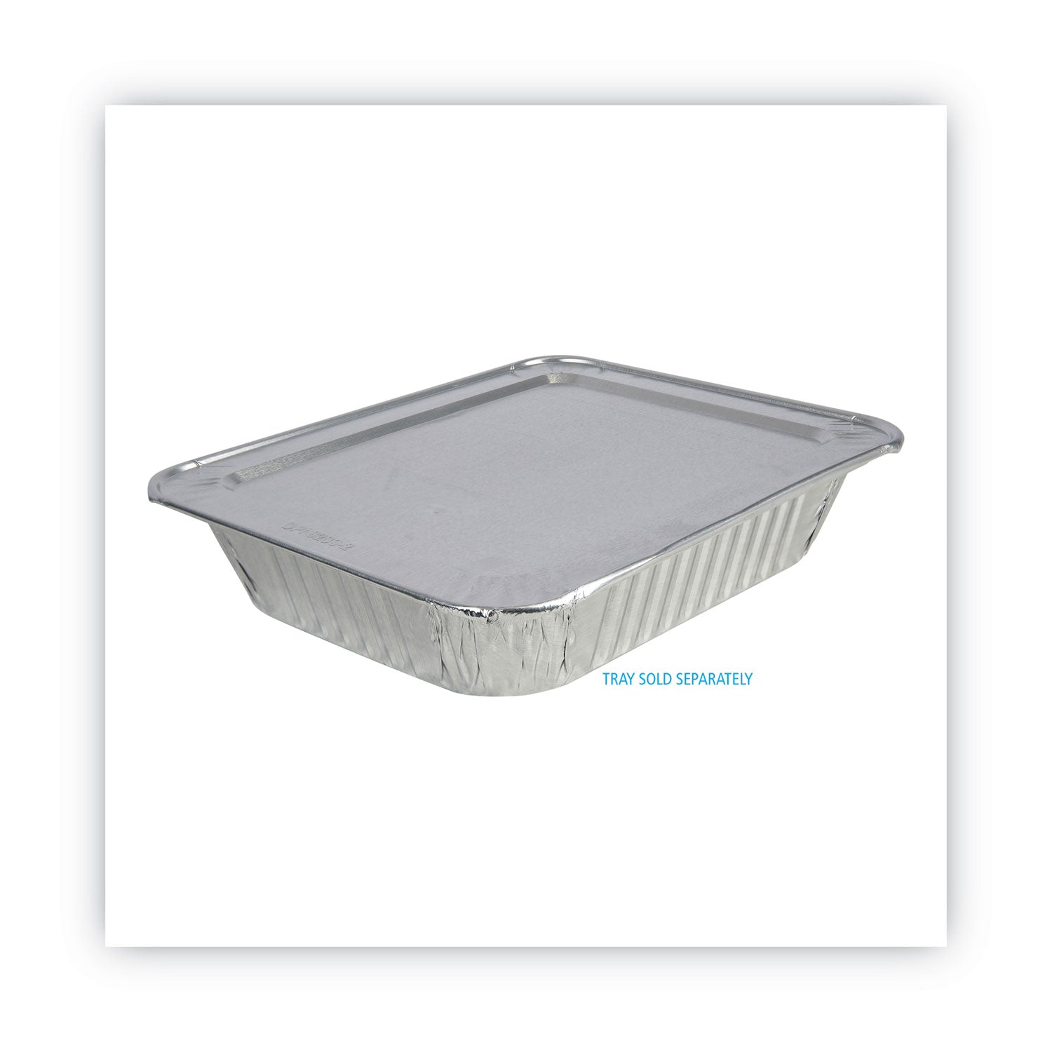 Boardwalk® Aluminum Steam Table Pan Lids, Fits Half-Size Deep Pan, 290 Gauge, 0.63" Deep, 10.5 x 12.81, 100/Carton