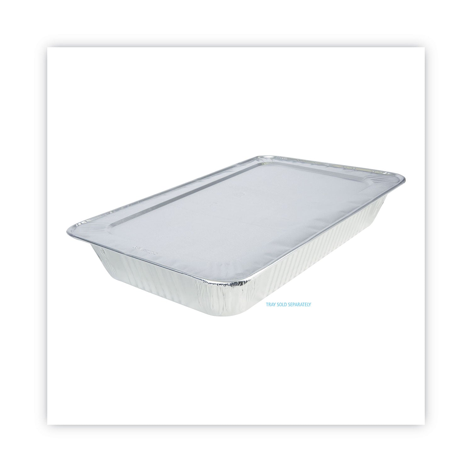 Boardwalk® Aluminum Steam Table Pan Lids, Fits Full-Size Deep Pan, 380 Gauge, 0.63" Deep, 12.88 x 20.81, 50/Carton