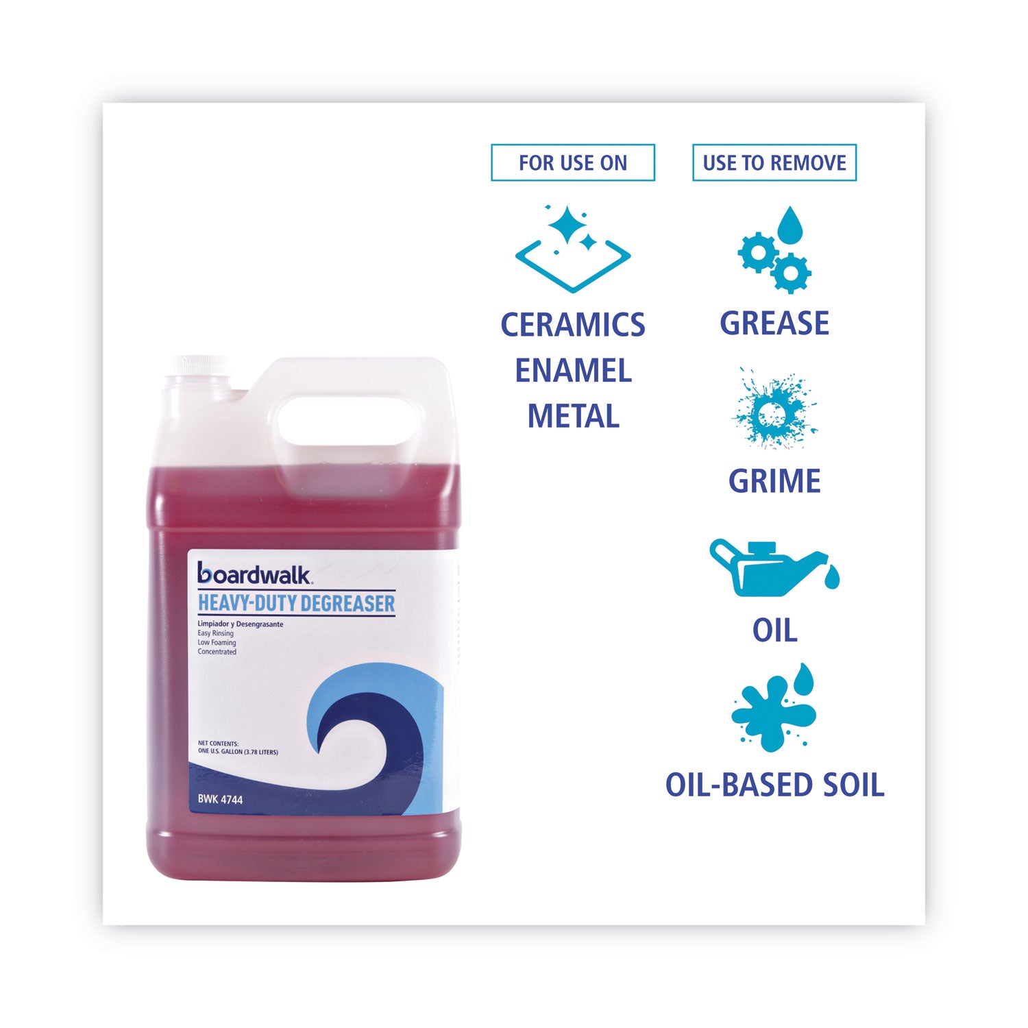 Boardwalk® Heavy-Duty Degreaser, 1 Gallon Bottle, 4/Carton