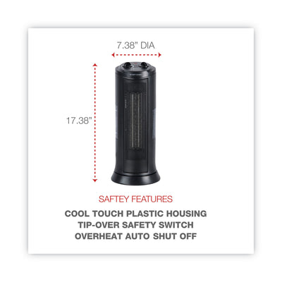 ALERA Mini Tower Ceramic Heater, 1,500 W, 7.37 x 7.37 x 17.37, Black - Flipcost