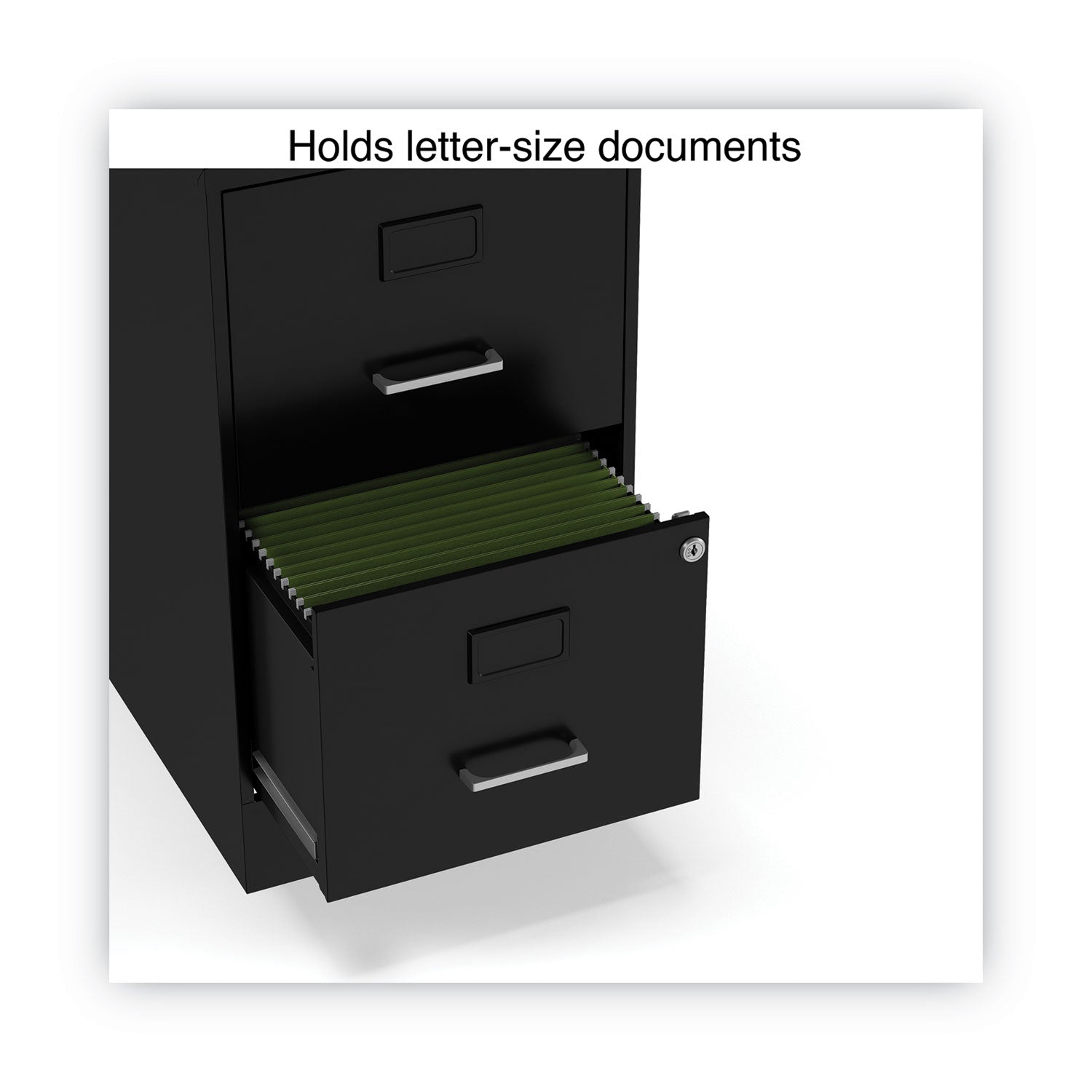 Alera® Soho Vertical File Cabinet, 2 Drawers: File/File, Letter, Black, 14" x 18" x 24.1"