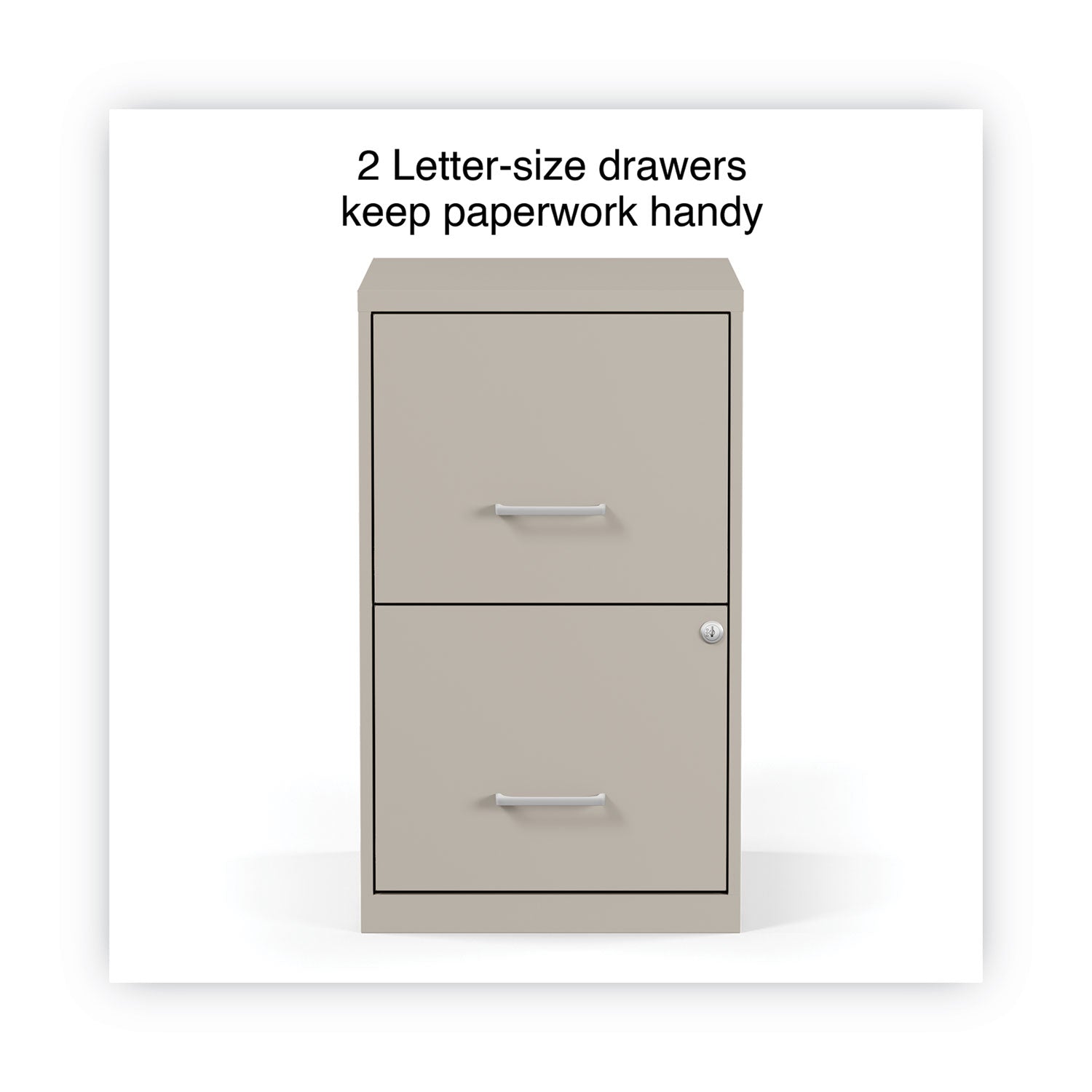 Alera® Soho Vertical File Cabinet, 2 Drawers: File/File, Letter, Putty, 14" x 18" x 24.1"