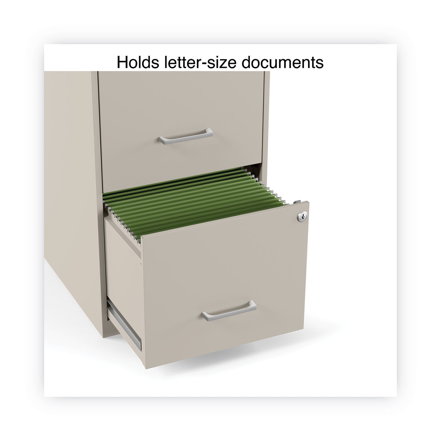 Alera® Soho Vertical File Cabinet, 2 Drawers: File/File, Letter, Putty, 14" x 18" x 24.1"