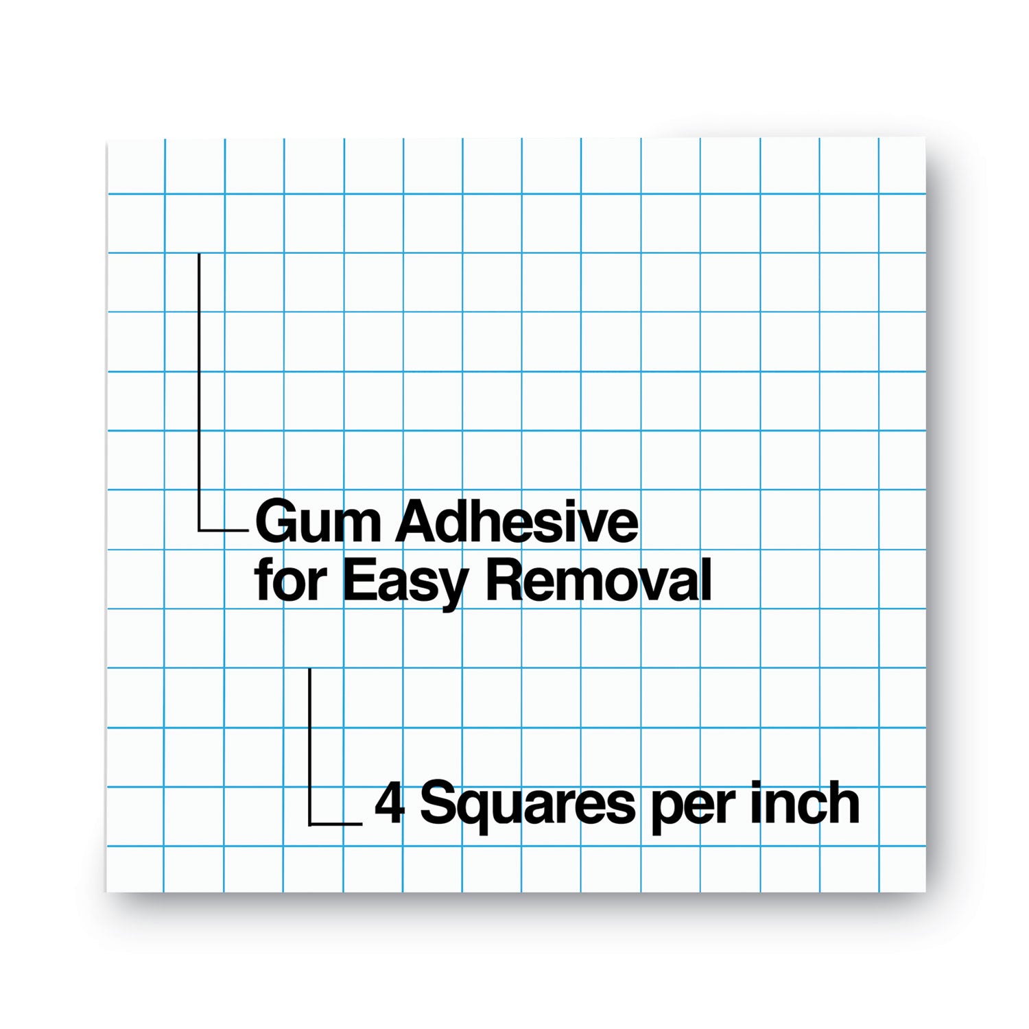 Universal® Quadrille-Rule Glue Top Pads, Quadrille Rule (4 sq/in), 50 White 8.5 x 11 Sheets, Dozen