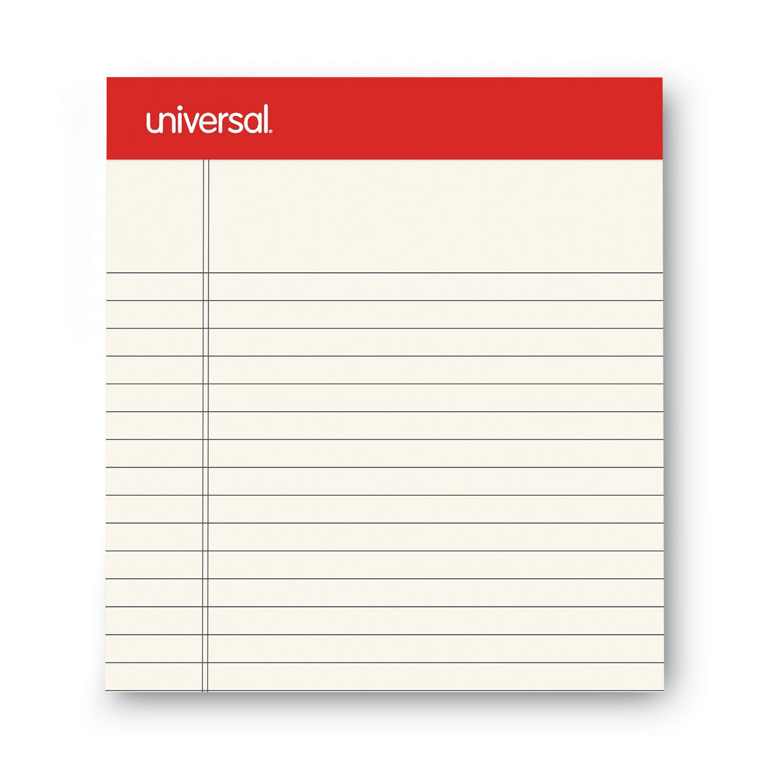 Universal® Colored Perforated Ruled Writing Pads, Narrow Rule, 50 Ivory 5 x 8 Sheets, Dozen