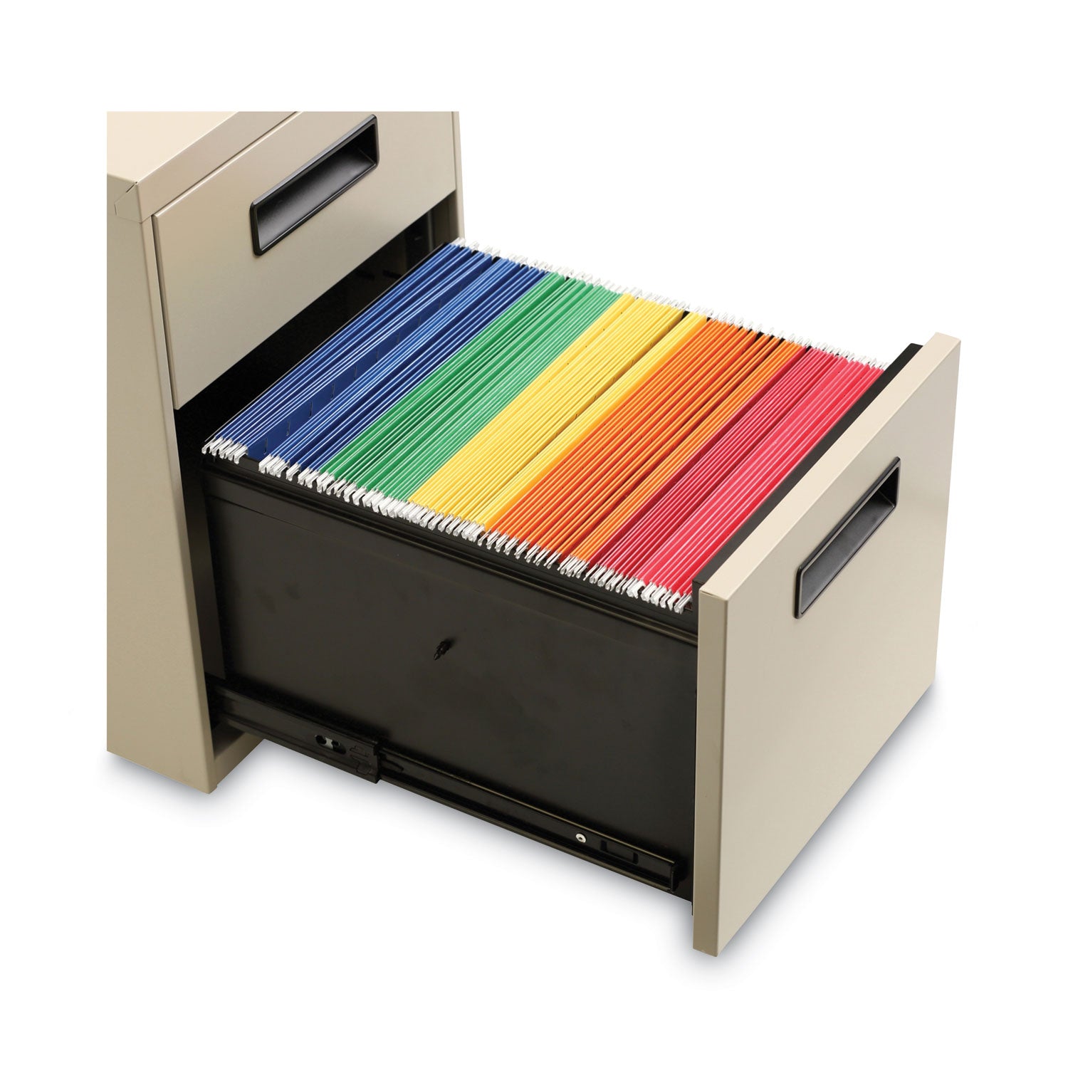 Alera® File Pedestal, Left or Right, 2-Drawers: Box/File, Legal/Letter, Putty, 14.96" x 19.29" x 21.65"