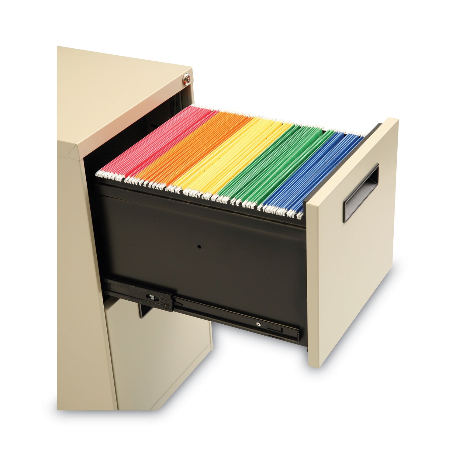 Alera® File Pedestal, Left or Right, 2 Legal/Letter-Size File Drawers, Putty, 14.96" x 19.29" x 27.75"