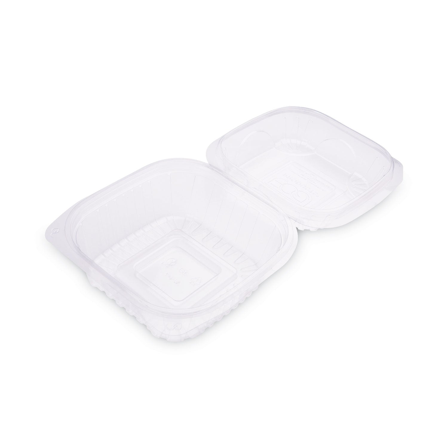 Eco-Products® Clear Clamshell Hinged Food Containers, 6 x 6 x 3, Plastic, 80/Pack, 3 Packs/Carton