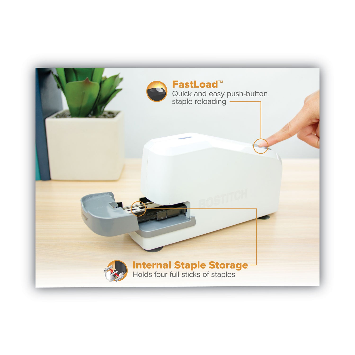 Bostitch® Impulse 30 Electric Stapler, 30-Sheet Capacity, White