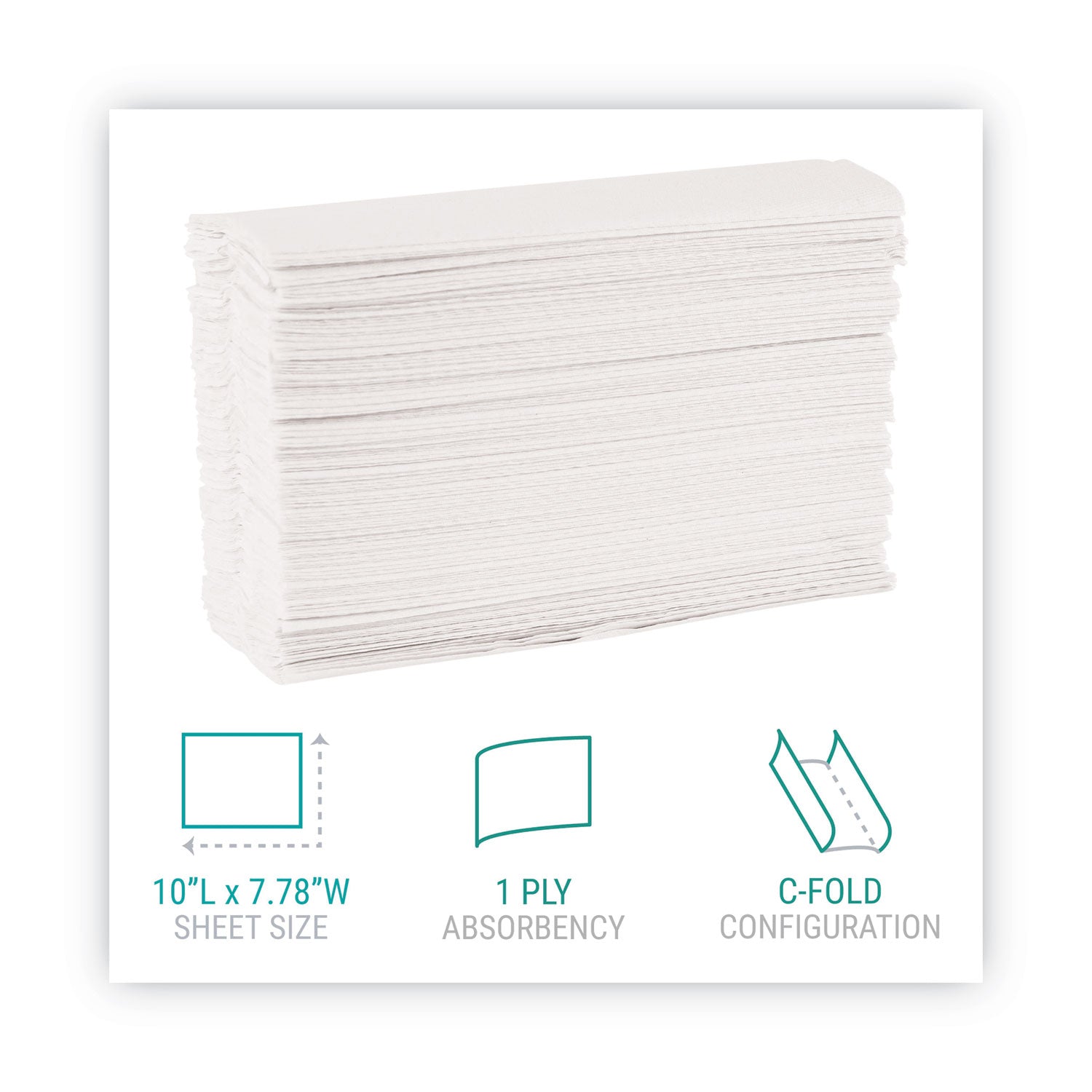 Windsoft® C-Fold Paper Towels, 1-Ply, 10.2 x 13.25, White, 200/Pack, 12 Packs/Carton