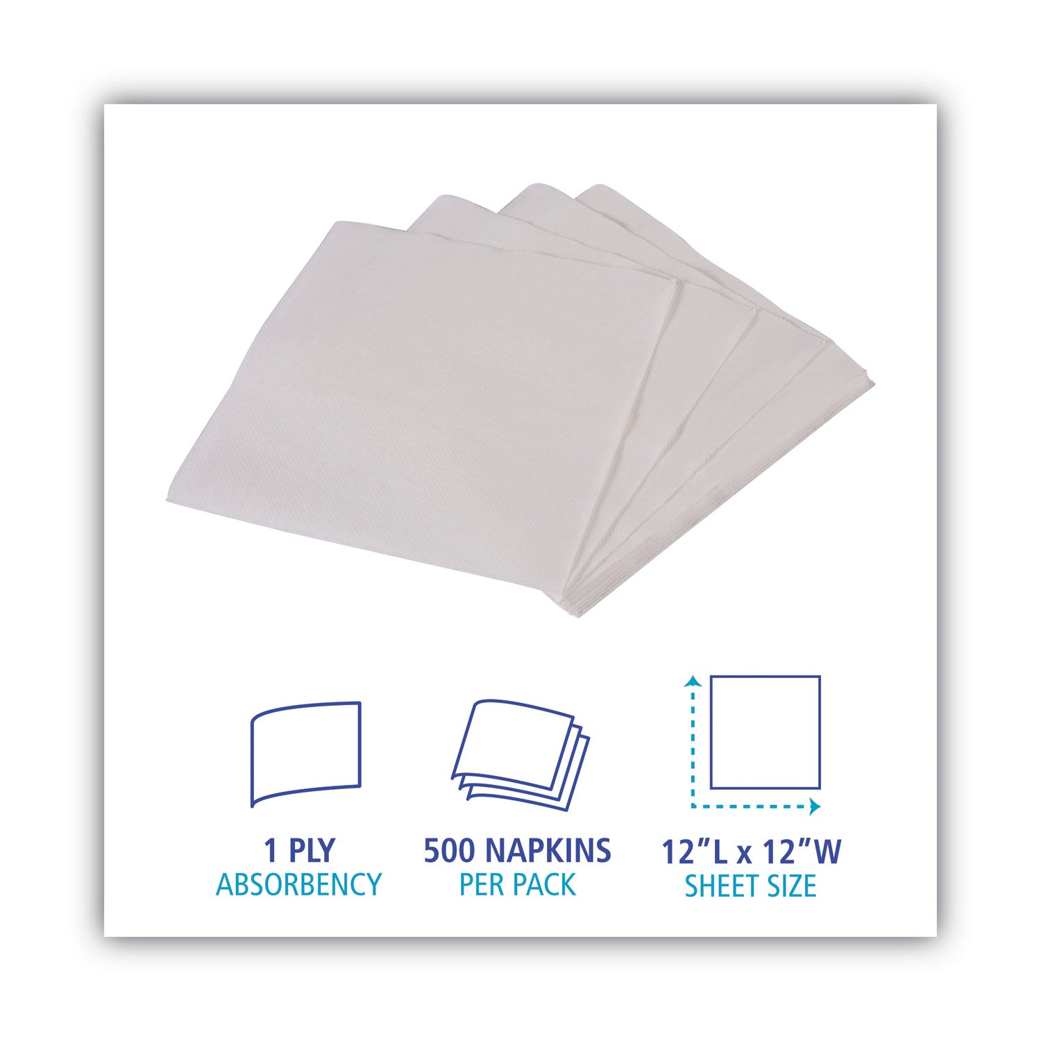 Boardwalk® 1/4-Fold Lunch Napkins, 1-Ply, 11.8" x 11.2", White, 6,000/Carton