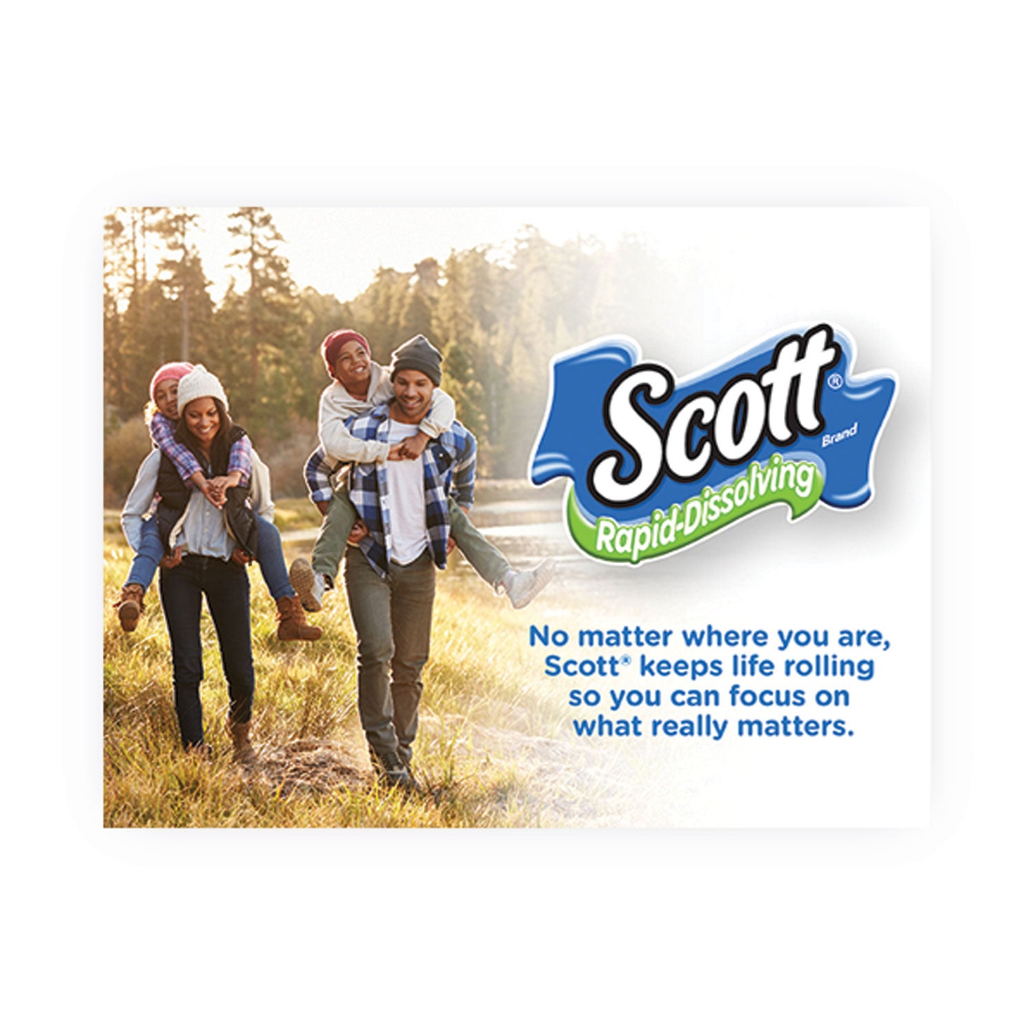 Scott® Rapid-Dissolving Toilet Paper, Bath Tissue, Septic Safe, 1-Ply, White, 231 Sheets/Roll, 4/Rolls/Pack, 12 Packs/Carton