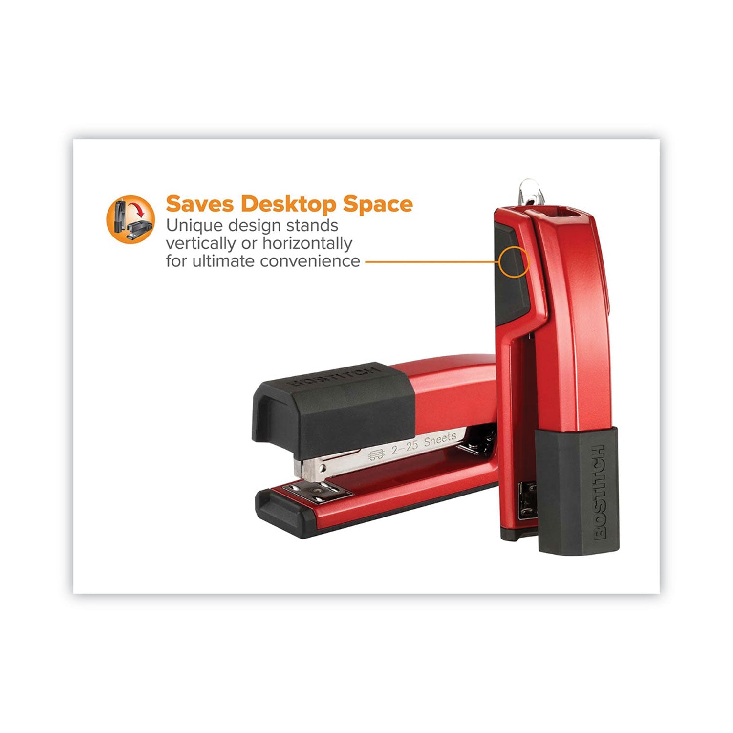 Bostitch® Epic Stapler, 25-Sheet Capacity, Red