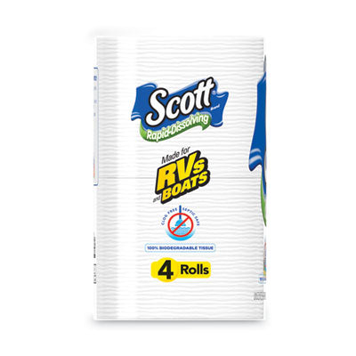 Scott® Rapid-Dissolving Toilet Paper, Bath Tissue, Septic Safe, 1-Ply, White, 231 Sheets/Roll, 4/Rolls/Pack, 12 Packs/Carton - Flipcost