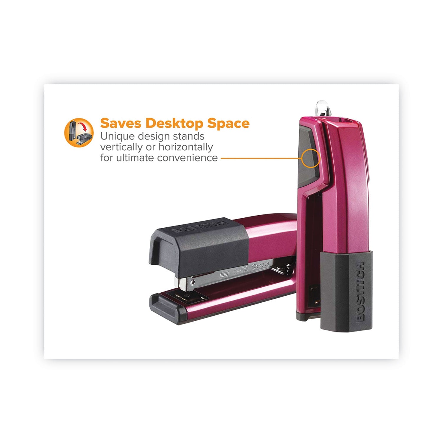 Bostitch® Epic Stapler, 25-Sheet Capacity, Magenta