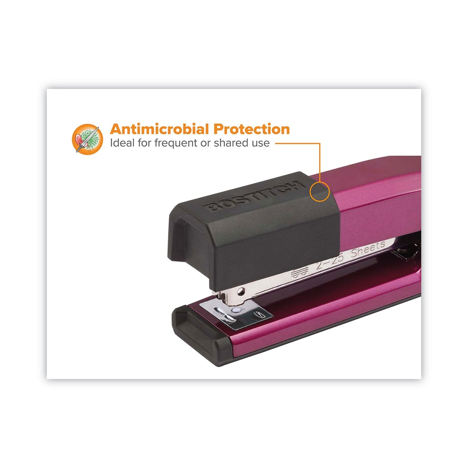 Bostitch® Epic Stapler, 25-Sheet Capacity, Magenta