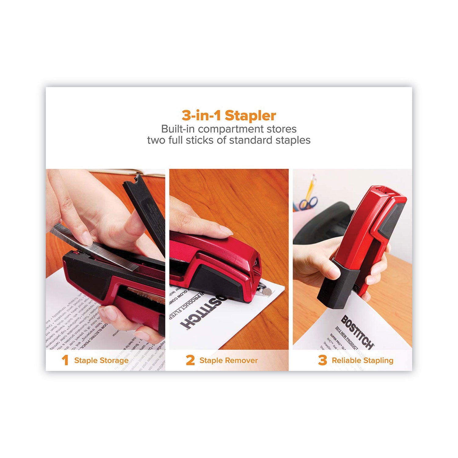 Bostitch® Epic Stapler, 25-Sheet Capacity, Red