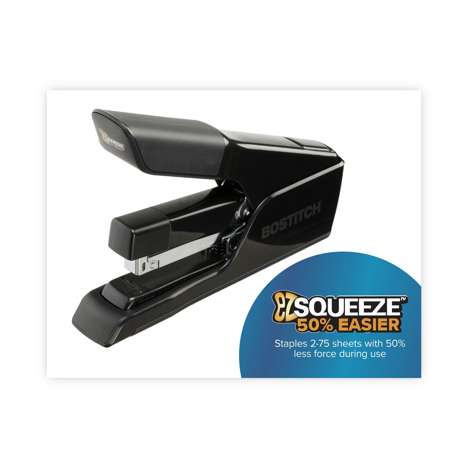 Bostitch® EZ Squeeze 75 Stapler, 75-Sheet Capacity, Black