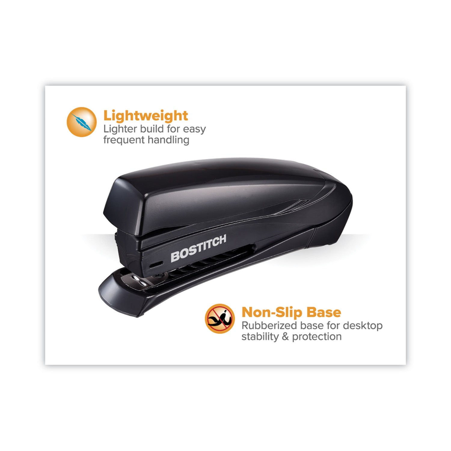 Bostitch® Inspire Spring-Powered Full-Strip Stapler, 20-Sheet Capacity, Black