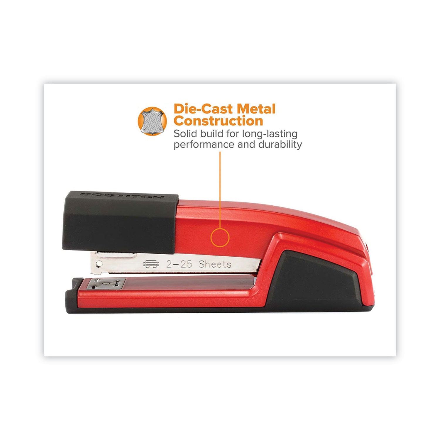 Bostitch® Epic Stapler, 25-Sheet Capacity, Red