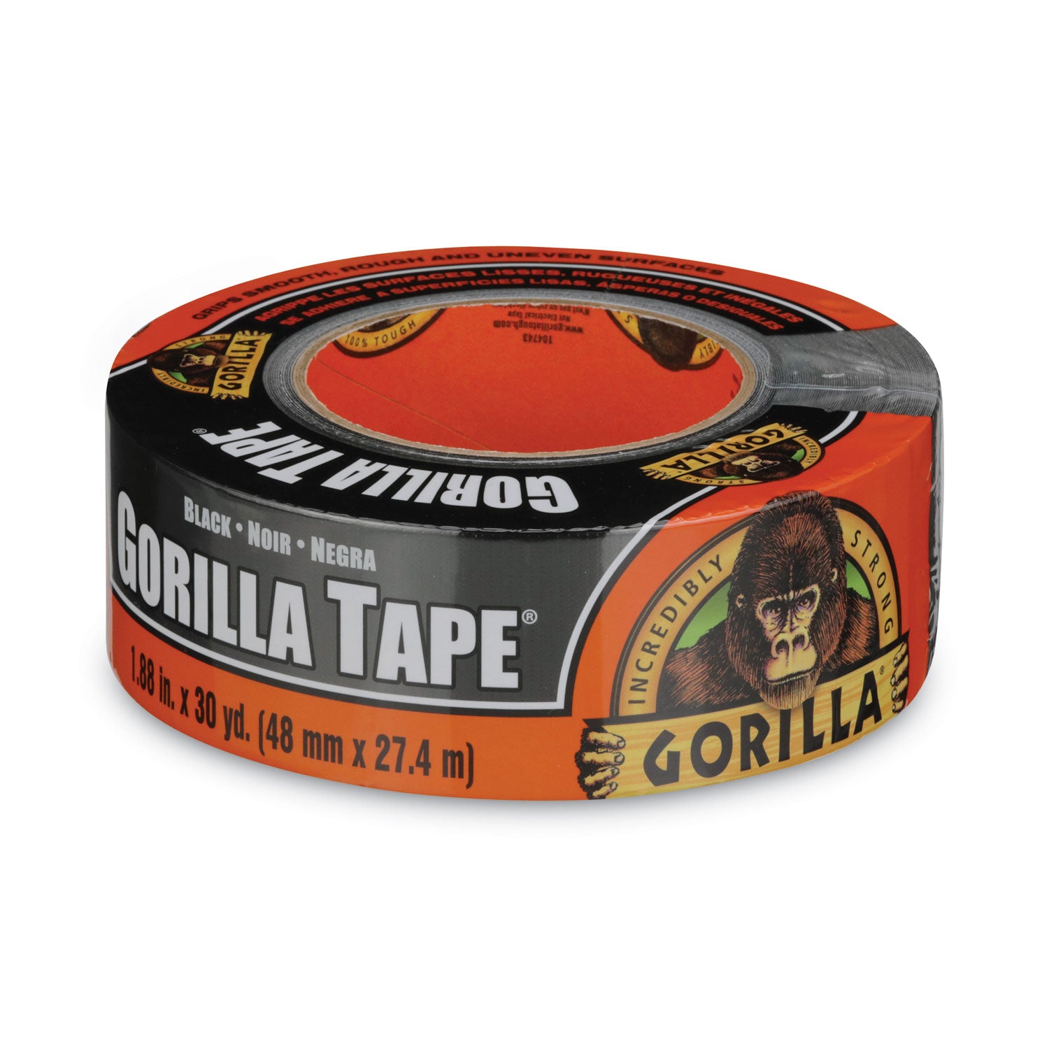 Gorilla® Gorilla Tape, 3" Core, 1.88" x 30 yds, Black