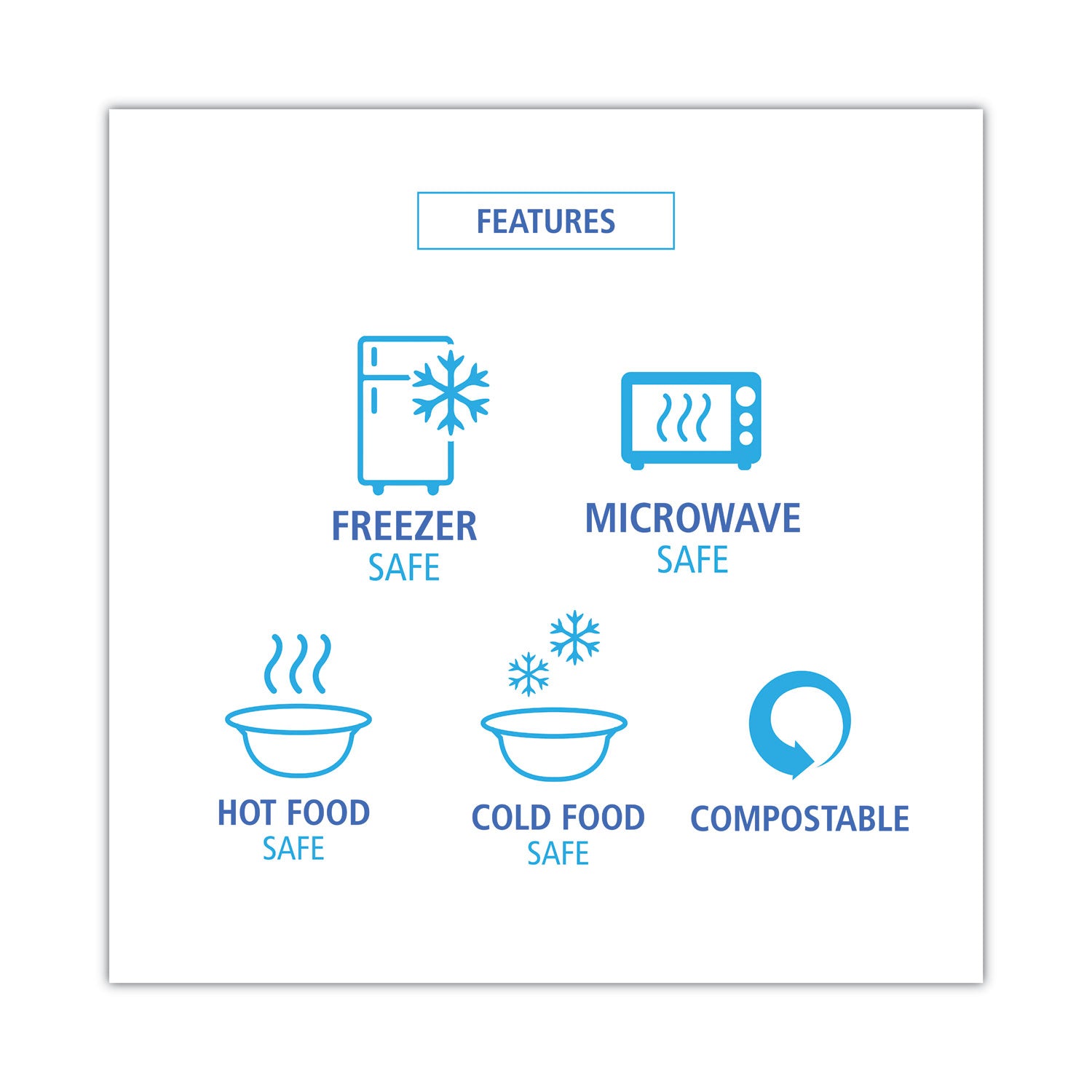 Bagasse Dinnerware, 5-Compartment Tray, 10 x 8, White, 500/Carton Boardwalk® Flipcost