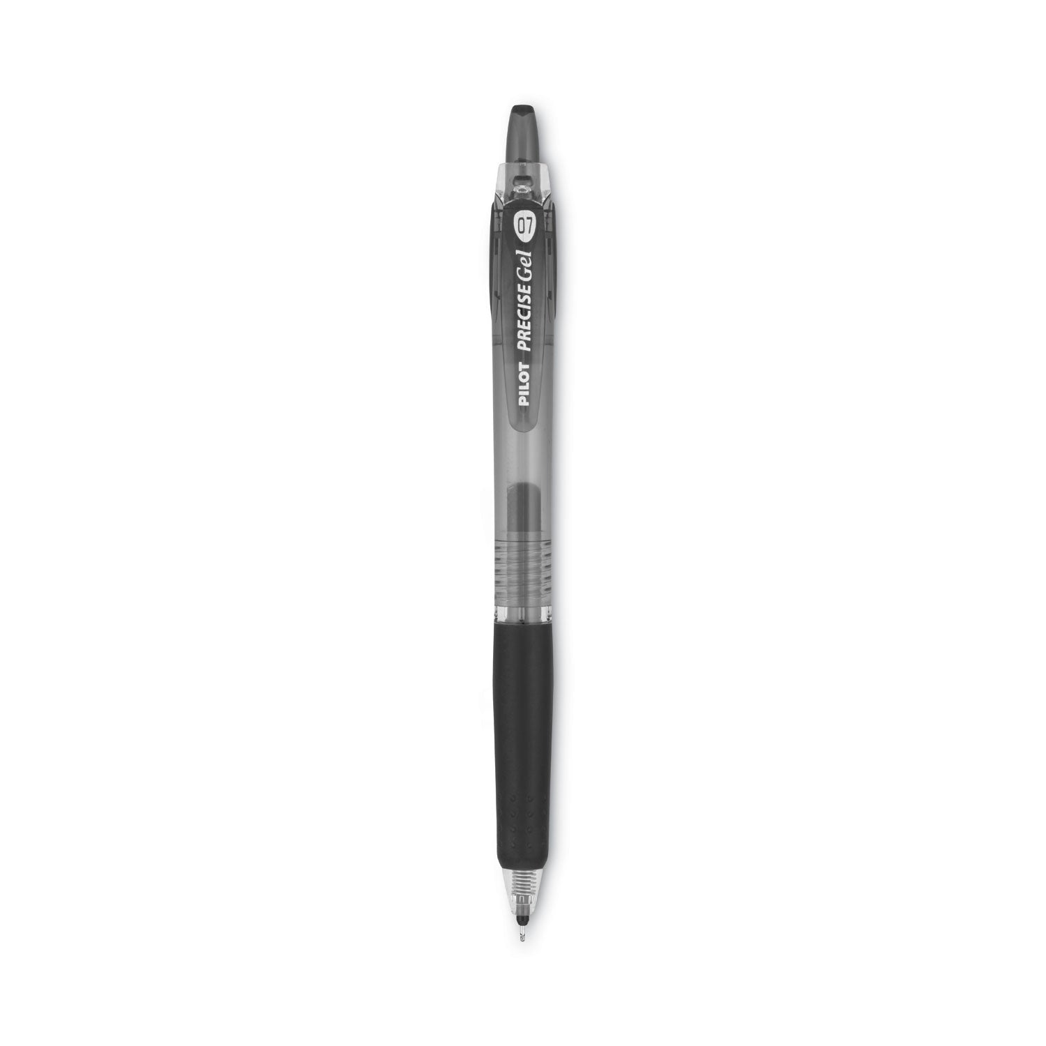 Precise Gel BeGreen Gel Pen, Retractable, Fine 0.7 mm, Black Ink, Smoke Barrel, Dozen