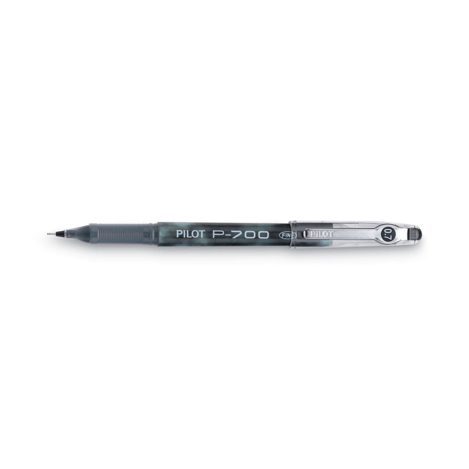 Pilot® Precise P-700 Gel Pen, Stick, Fine 0.7 mm, Black Ink, Black Barrel, Dozen