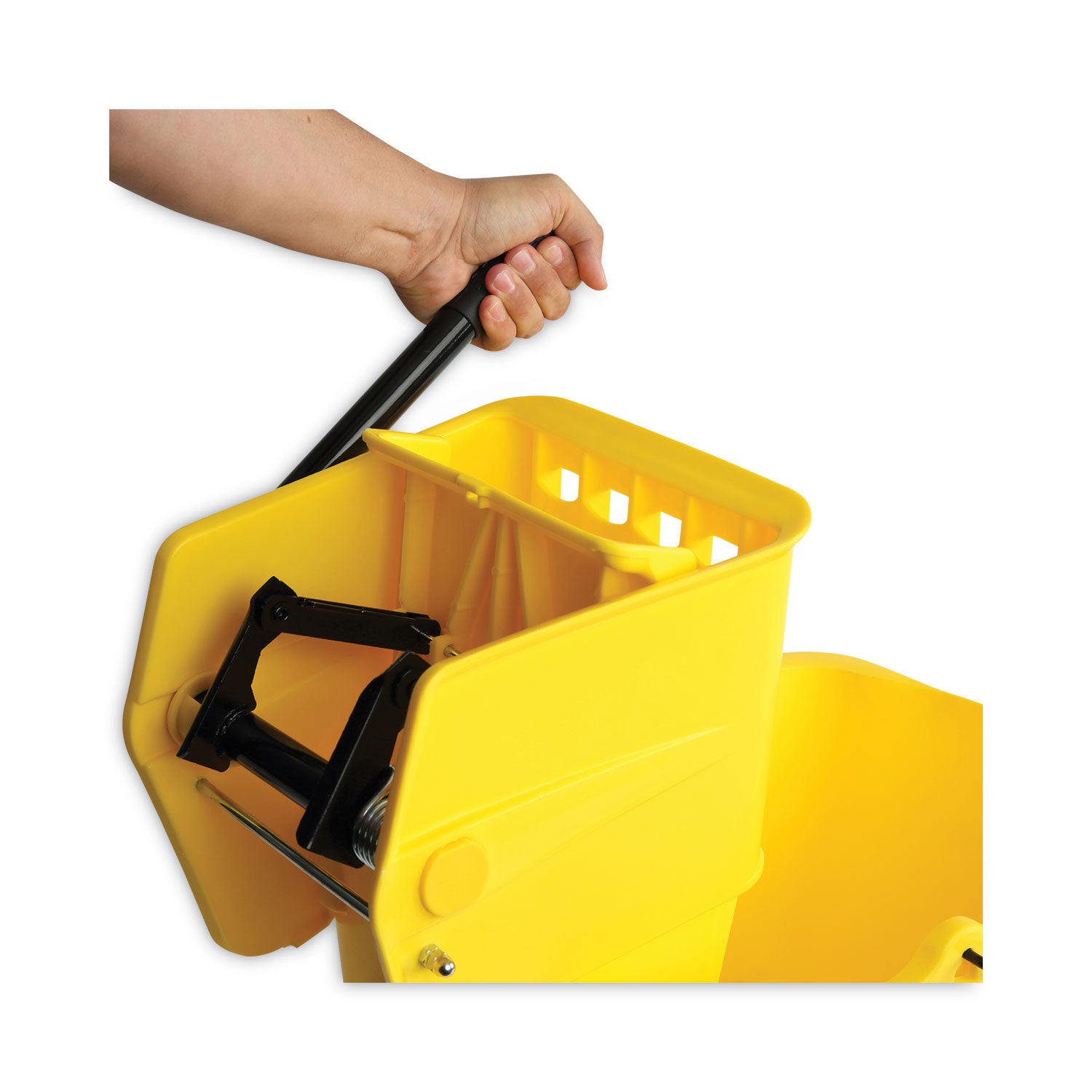 Boardwalk® Pro-Pac Side-Squeeze Wringer/Bucket Combo, 8.75 gal, Yellow/Silver