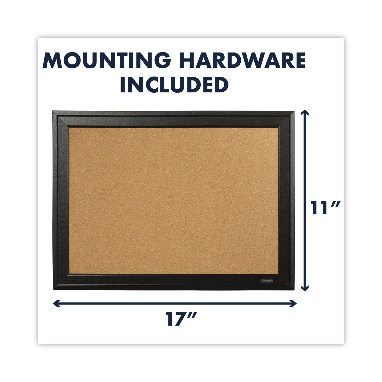 Quartet® Cork Bulletin Board with Black Frame, 17 x 11, Tan Surface