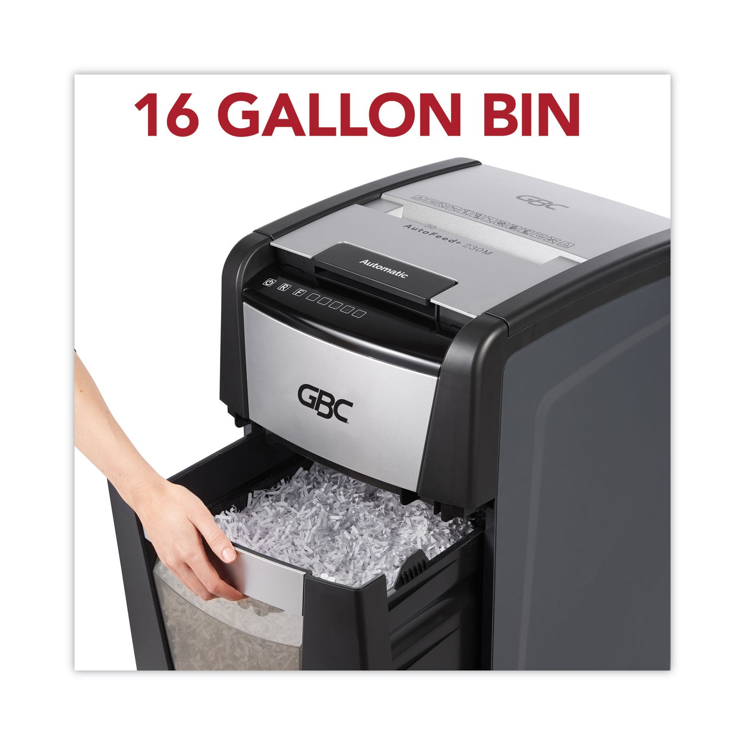 GBC® AutoFeed+ 300M Micro-Cut Office Shredder, 300 Auto/8 Manual Sheet Capacity