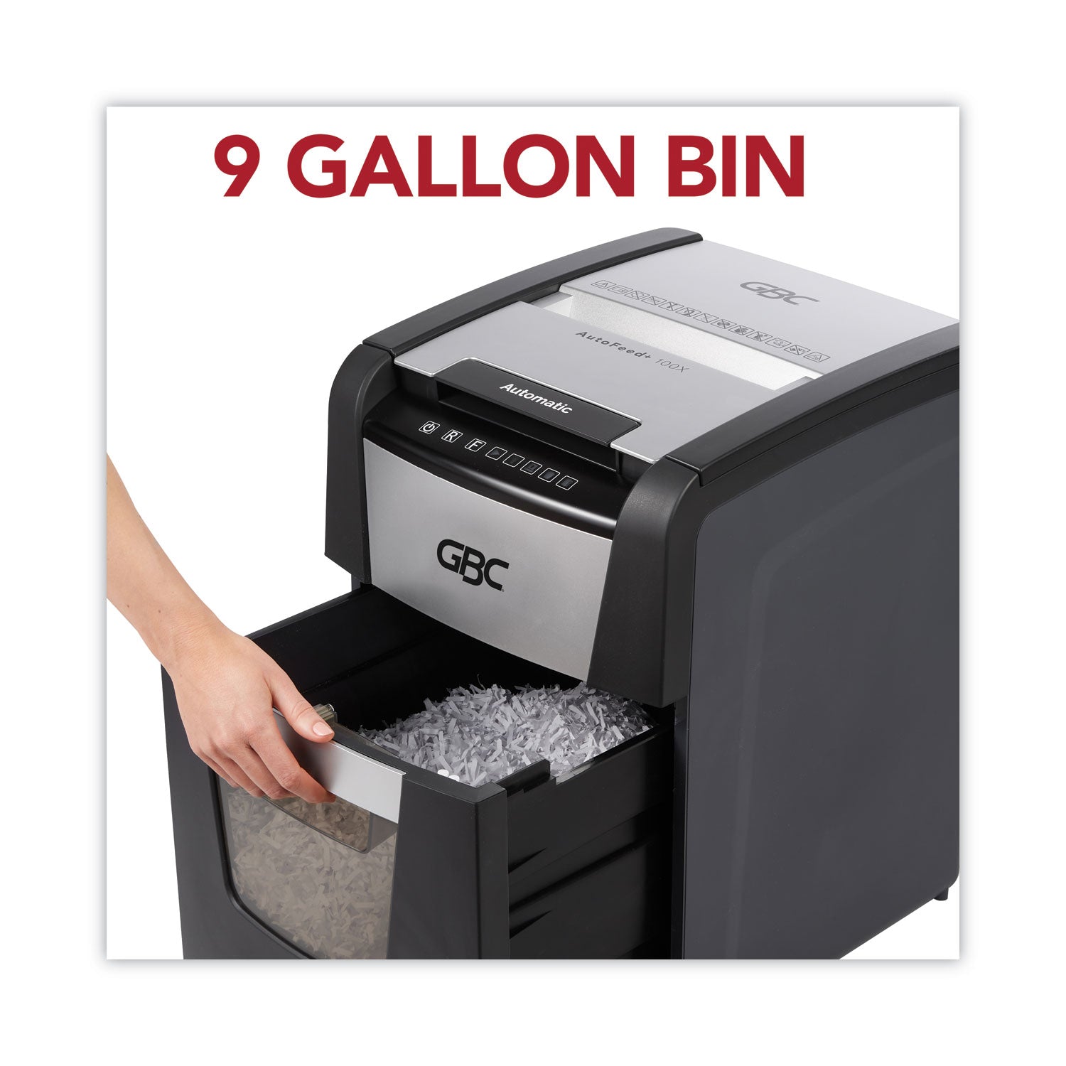 GBC® AutoFeed+ 100X Super Cross-Cut Home Office Shredder, 100 Auto/8 Manual Sheet Capacity