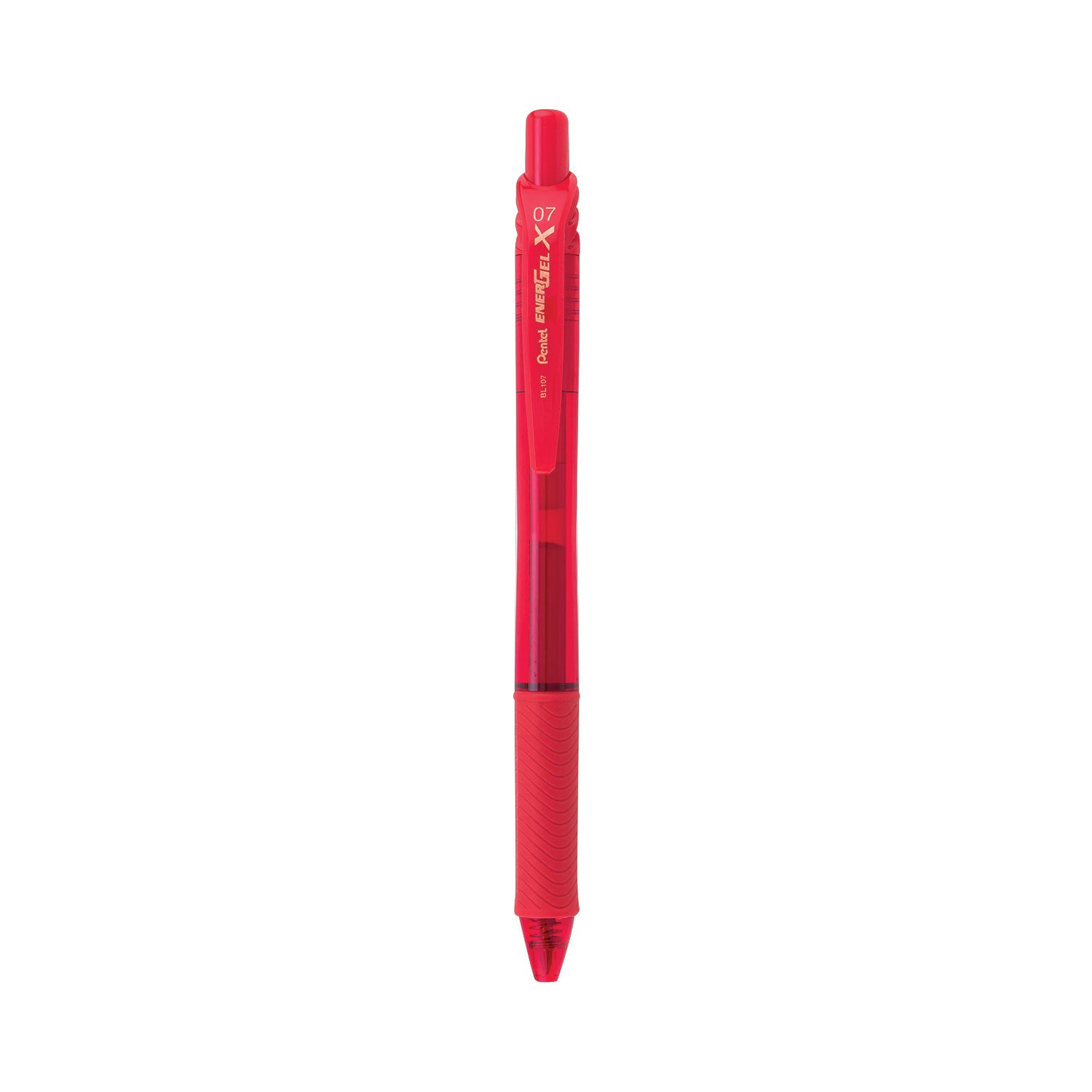 EnerGel-X Gel Pen, Retractable, Medium 0.7 mm, Red Ink, Translucent Red/Red Barrel, Dozen