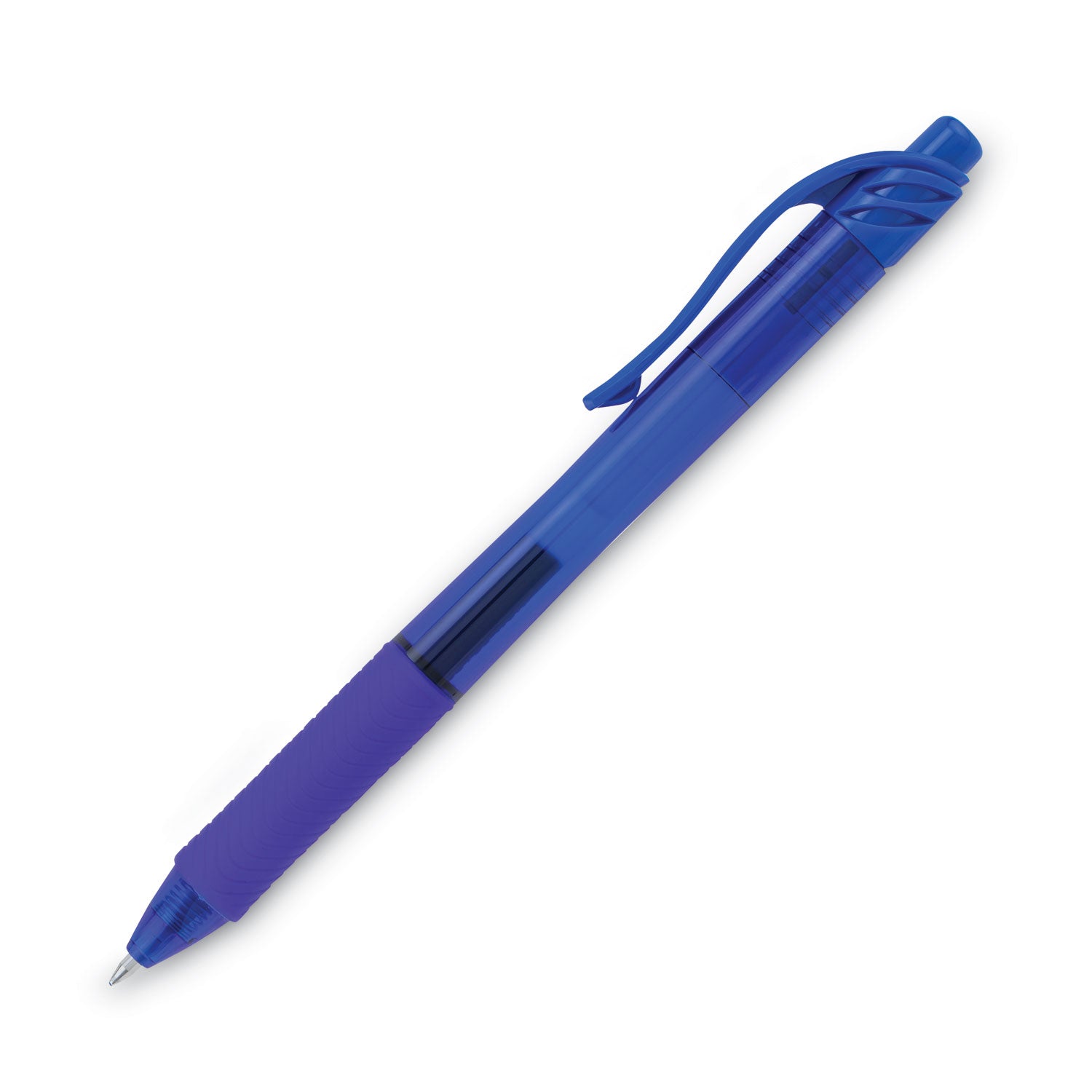 Pentel® EnerGel-X Gel Pen, Retractable, Medium 0.7 mm, Blue Ink, Translucent Blue/Blue Barrel, Dozen