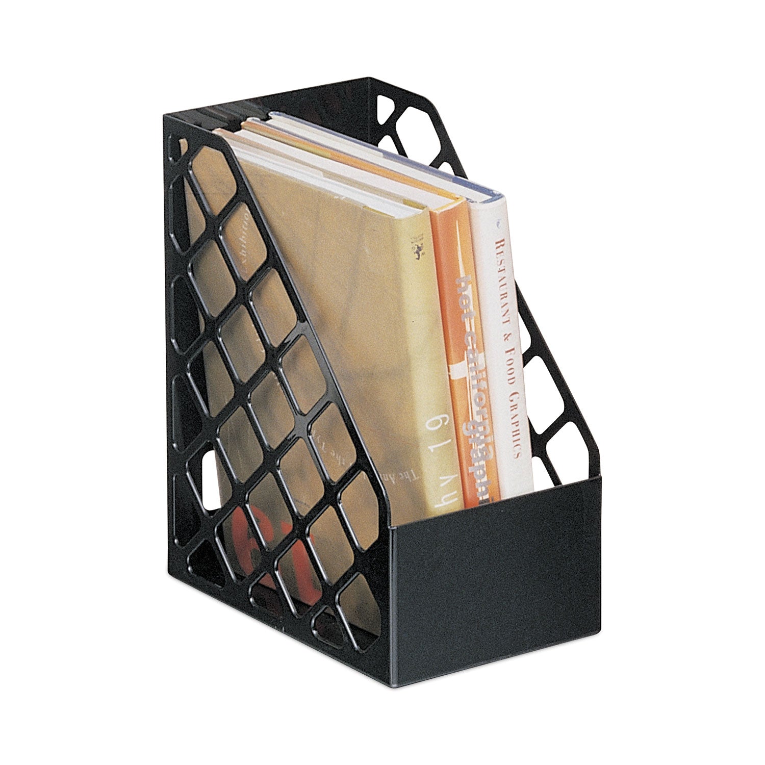 Universal® Recycled Plastic Large Magazine File, 6.25 x 9.5 x 11.88, Black