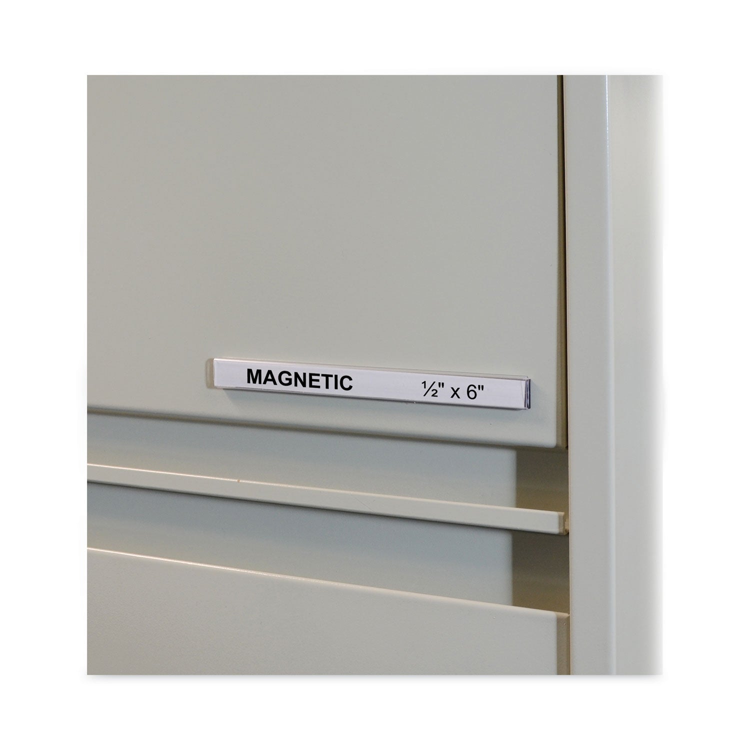 C-Line® HOL-DEX Magnetic Shelf/Bin Label Holders, Side Load, 0.5 x 6, Clear, 10/Box